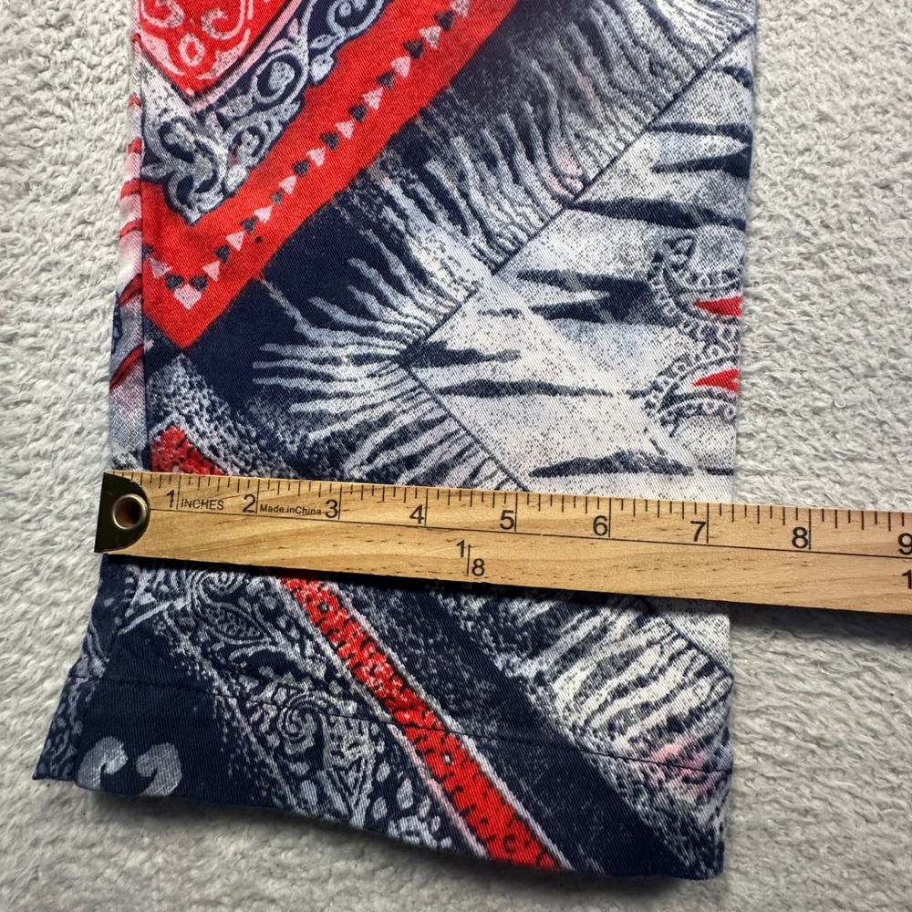 St. John Sport Marie Gray Pants Womens 2 Red Blue Bandana Paisley Vintage Y2K - Picture 9 of 13
